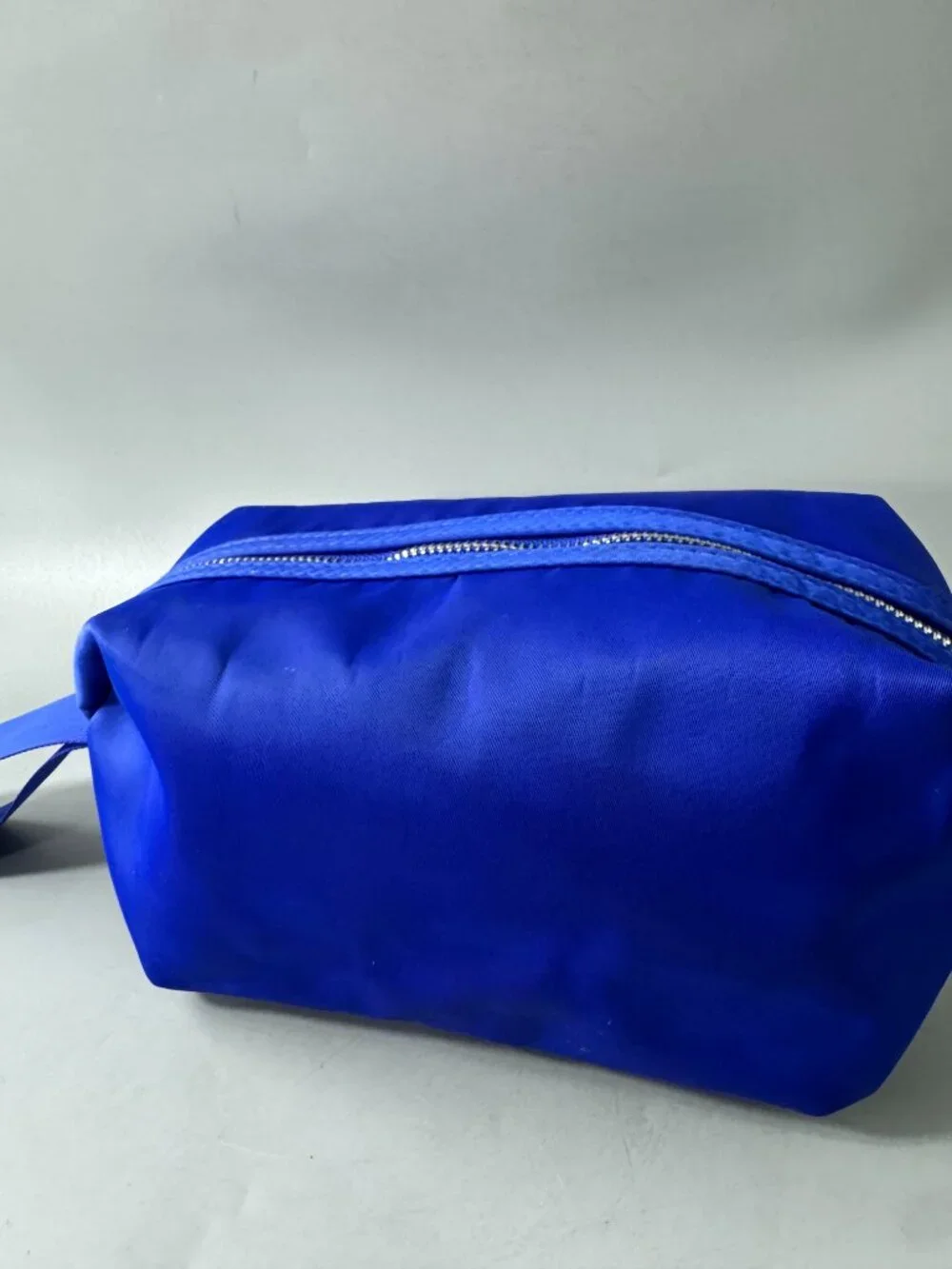 Blue Burberry Toiletry Cosmetic Pouch Travel Case Bag with Handle ~ Royal Blue